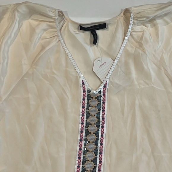 BCBG MaxAzria Silk Bohemian dress size S embroidered western tunic ethnic - Picture 4 of 5